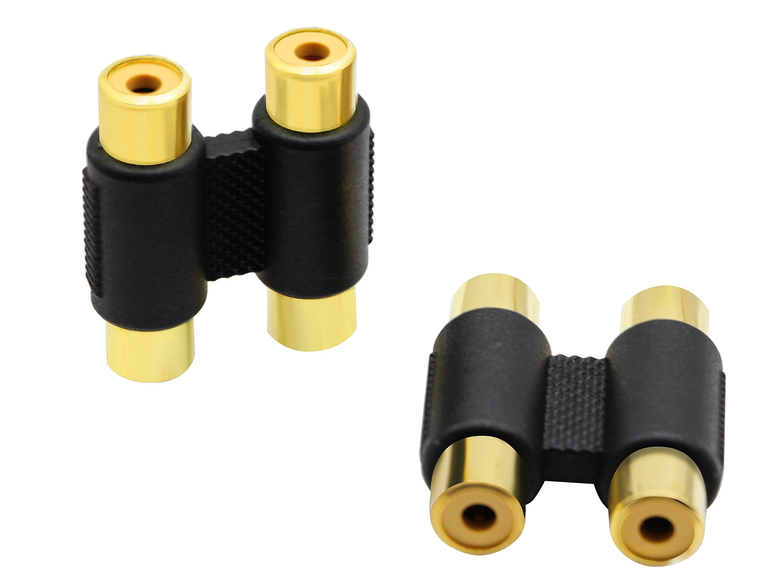 zdyCGTime 2-RCA Jacks to 2-RCA Jacks Audio Coupler Adapter - Female to Female Coupler Cable (2-Pack)