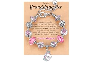 BxkSky You Are Magical - Unicorn Charm Bracelet for Girls, Christmas Birthday Gifts
