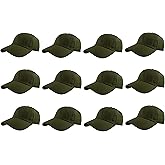 Gelante Baseball Caps Hats 100% Cotton Plain Blank Adjustable Size Wholesale Bulk of 12 Pack