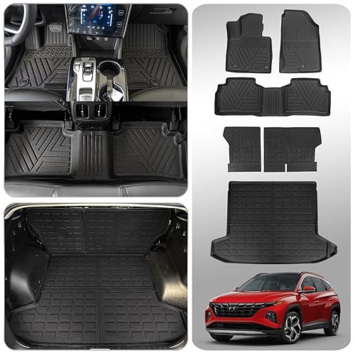 送料無料Thinzyou Floor Mats Compatible with 2020-2024 Toyota Highlander Trunk Mat Cargo Liner TPE Back Seat Cover Protector 2023 7 Seats Highl並行輸入 Thinzyou Floor Mats Compatible with 2022 2023 2024 Hyundai Tucson