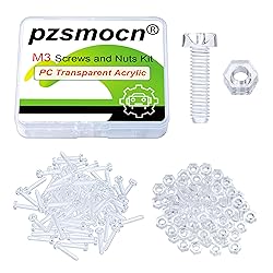 Pzsmocn 200 Pieces/100 Sets M3*15 mm PC Transparent