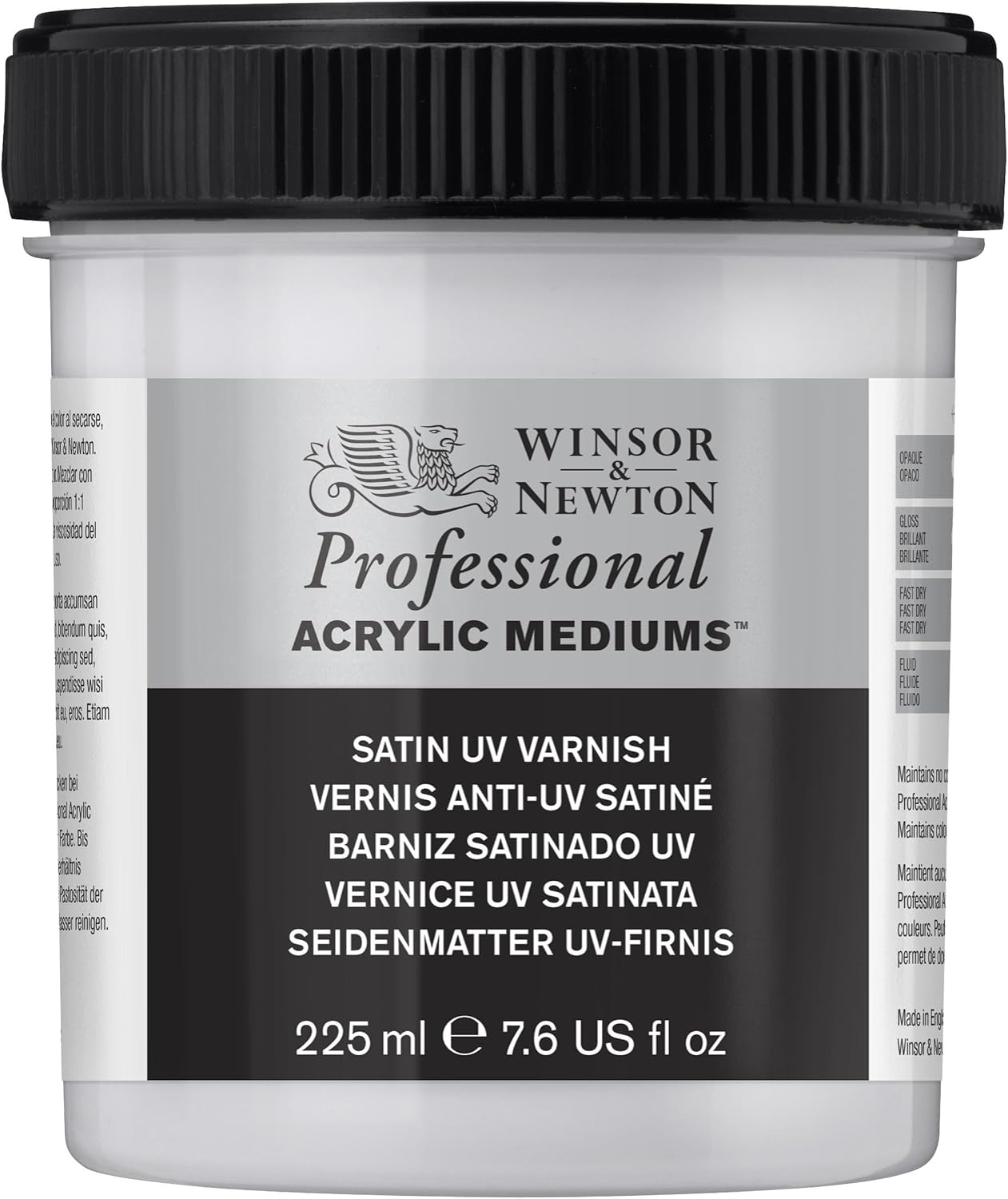 Winsor & Newton ACFASV237 WN Acrylic Satin Varnish(+UV),transparent,225 ml (Pack of 1)
