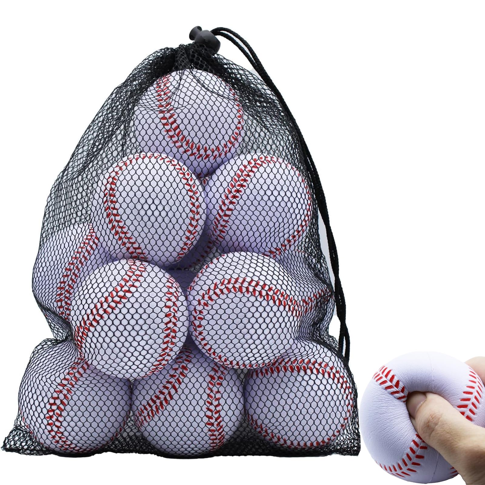 View 1 of ***MISSING PARTS*** **** ONLY 6 Balls included **** Magicorange Baseball, Foam Baseballs 12 Ball Pack Practice Training Baseballs Unmarked Baseball Soft Toss, Batting, Fielding, Hitting, Pitching (White)