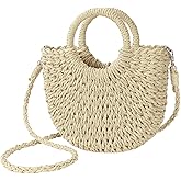 Womens Straw Beach Bag Woven Crossbody Shoulder Bags Top Handle Satchel Handbag Purse for Summer