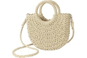 Barabum Beach Bag,Womens Straw Woven Crossbody Shoulder Bags Top Handle Satchel Handbag Purse for Summer