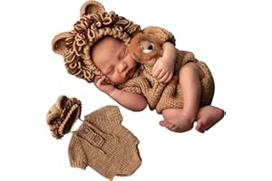 M&G House Newborn Photography Outfits Baby Crochet Knitted Photoshoot Props Animal Costume Set