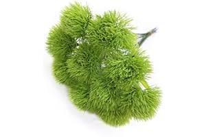 CATTREE Artificial Dandelion Flowers, Plastic Plants Shrubs Bushes Fake Grass Wedding Indoor Outdoor Home Garden Arrangements Party Decoration Planting Filler - Green 10 Pcs