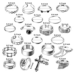 PANTIDE Vintage Punk Rings Set Gothic Knuckle Midi