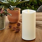 Luminara Pearl Ivory Outdoor Flameless Candle 3.25" x 7", Separate Remote, Moving Flame Flickering Realistic LED Battery Oper
