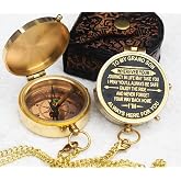 Gift for Grandson &ndash; Engraved Brass Compass with Quote | Perfect for Birthday, Baptism, Graduation, Confirmation