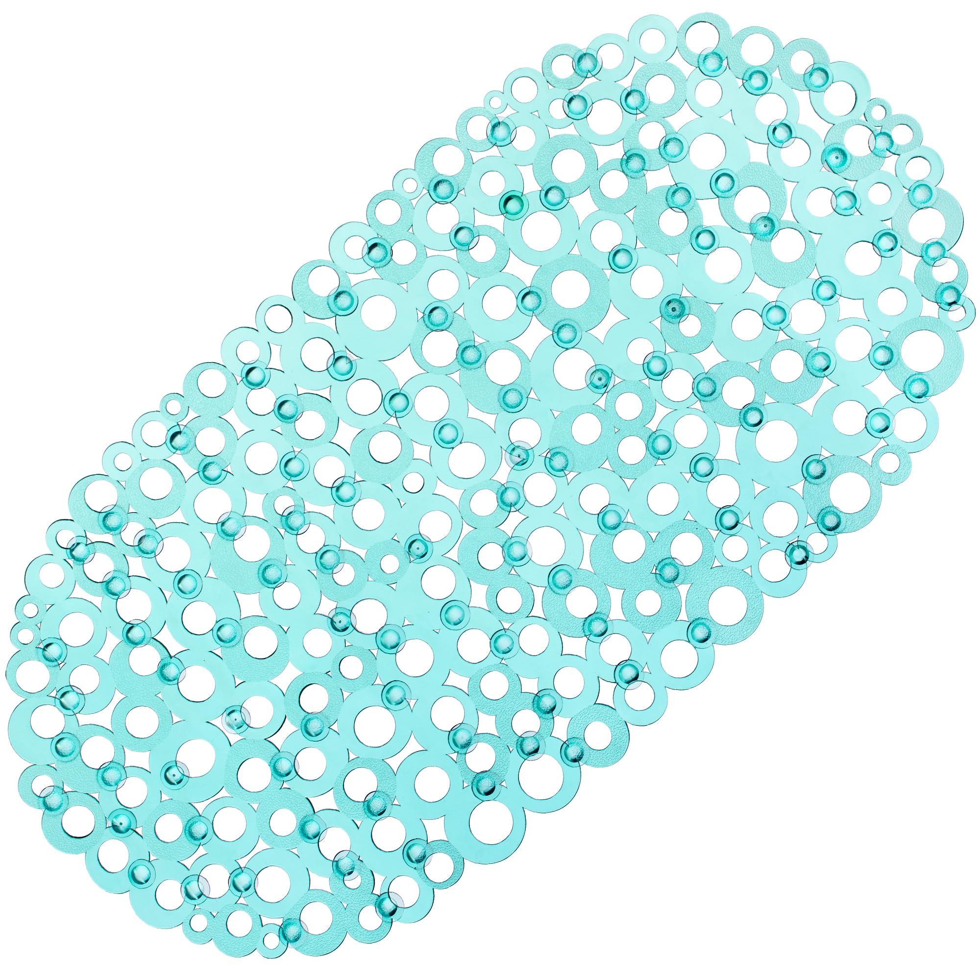 WELTRXE Bath Mat Non Slip Anti Mould, 69x35cm Oval Green PVC Bathtub Mat, Ring Pattern Shower Mat for Inside Bath, Non Slip Bath Tub Mat with Suction Cups, Quick Drain, Machine Washable