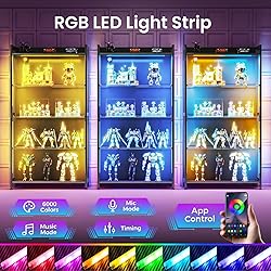 MOTPK Display Cabinet with LED Lights, Display Case