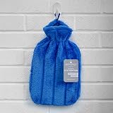 Revitale Luxury 2 Litre Hot Water Bottle with Soft Faux Fur Cover Royal Blue view 6