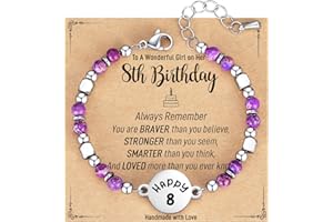 AryaHozel 6-21 Year Old Girl Birthday Gifts, Tiny Natural Stone Bracelet with Birthday Gift Card, Happy Birthday Gifts for Girls Daughter Granddaughter Niece Sister Friend