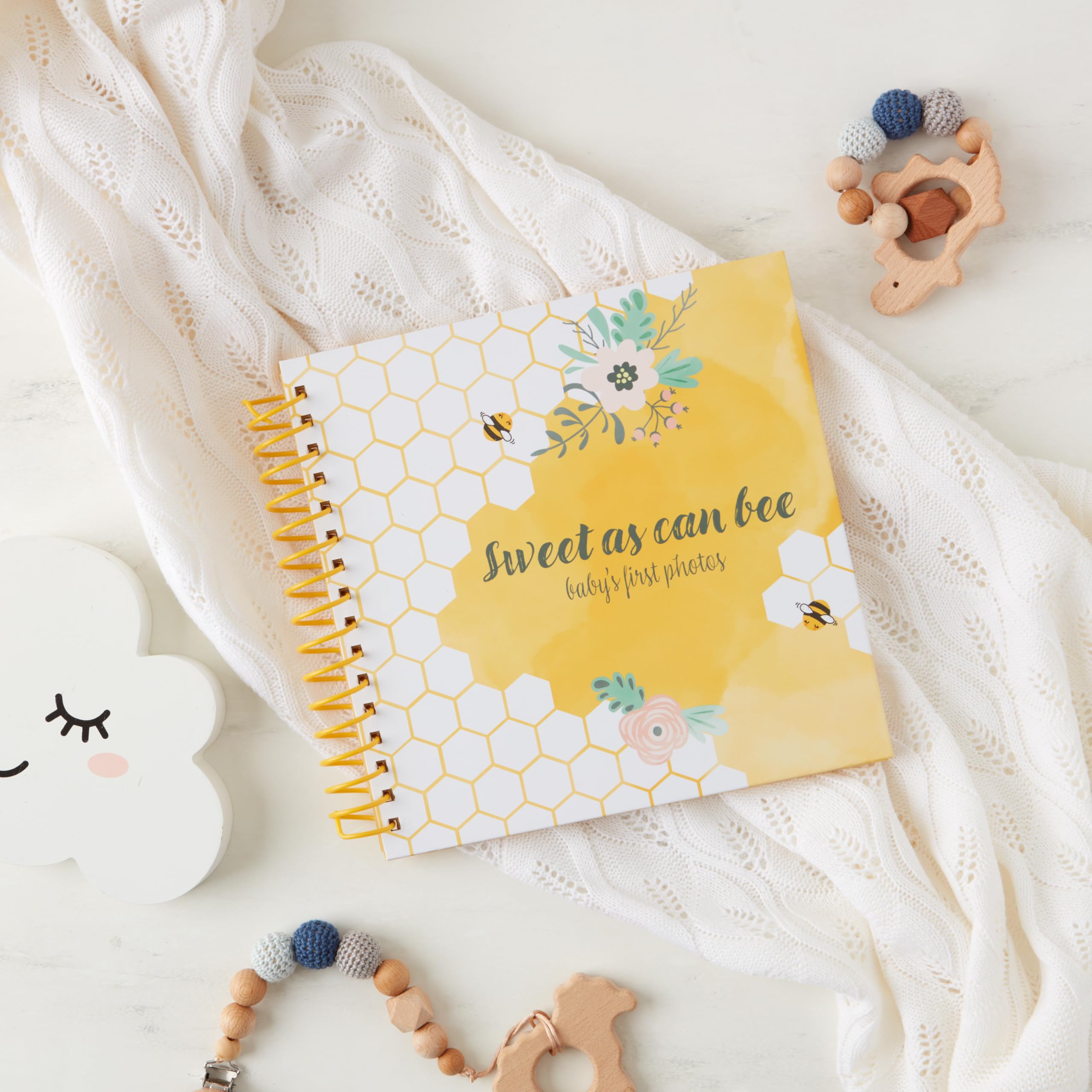 C.R. Gibson Sweet As Can Bee Gender Neutral Baby Photo Album Book, Holds 64 Photos, 8.5