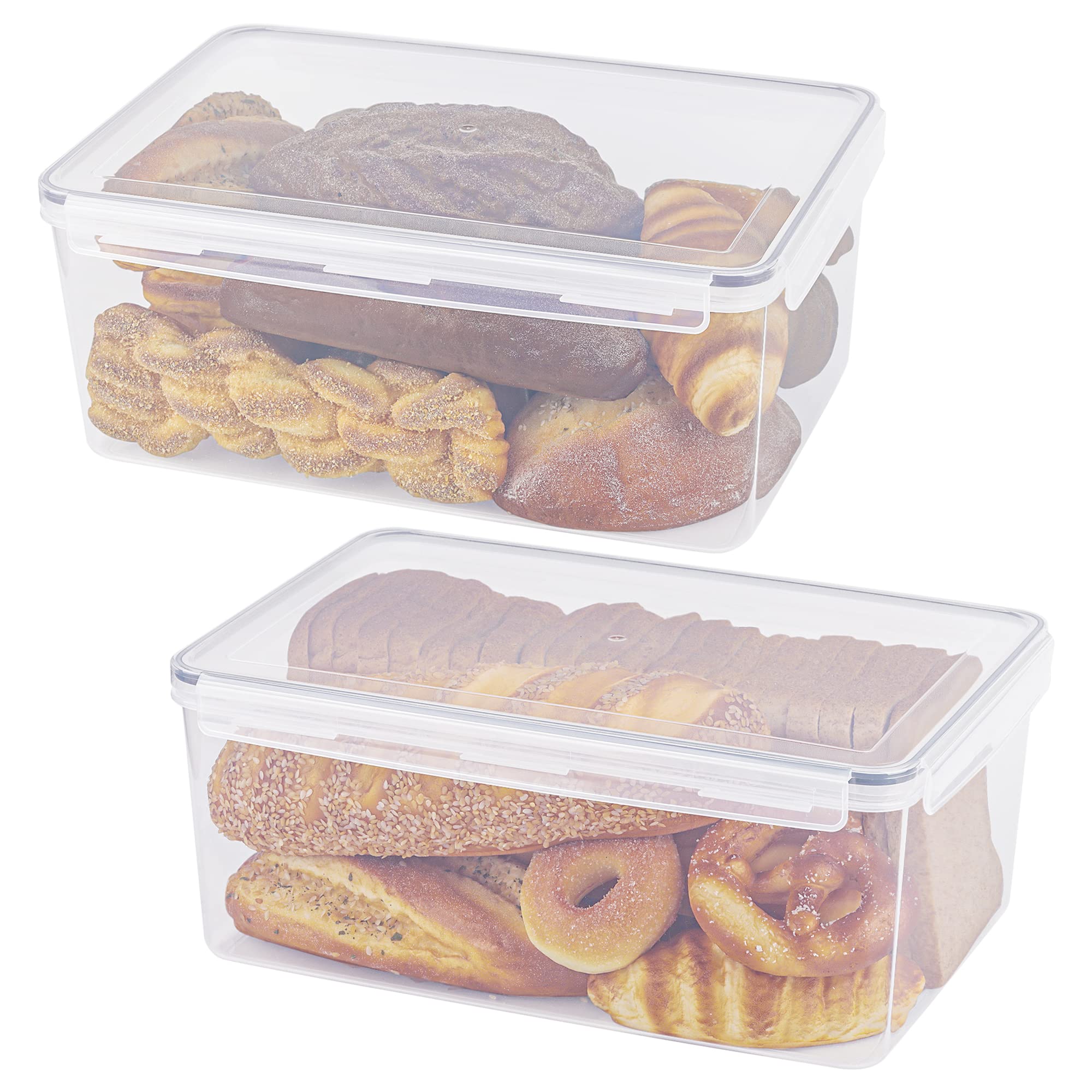 Photo 1 of **Missing**
Tiawudi 2 Pack Large Bread Box for Kitchen Countertop, Airtight Bread Storage Container for Homemade Bread and Bakery Loaf, Plastic Bread Keeper, 11.6 Qt / 11L Each