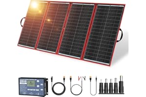DOKIO 300w 18v Portable Foldable Solar Panel Kit (21x41inch, 17lb) Solar Charger with Controller 2 USB Output to Charge 12v Batteries/Power Station (AGM, Lifepo4) Rv Camping Trailer Emergency Power………