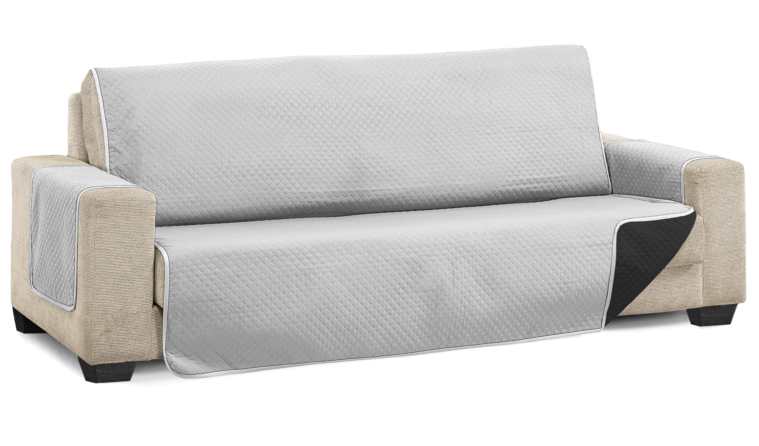 Martina Home Sofa Cover, Grey/Black, 2 Plätze