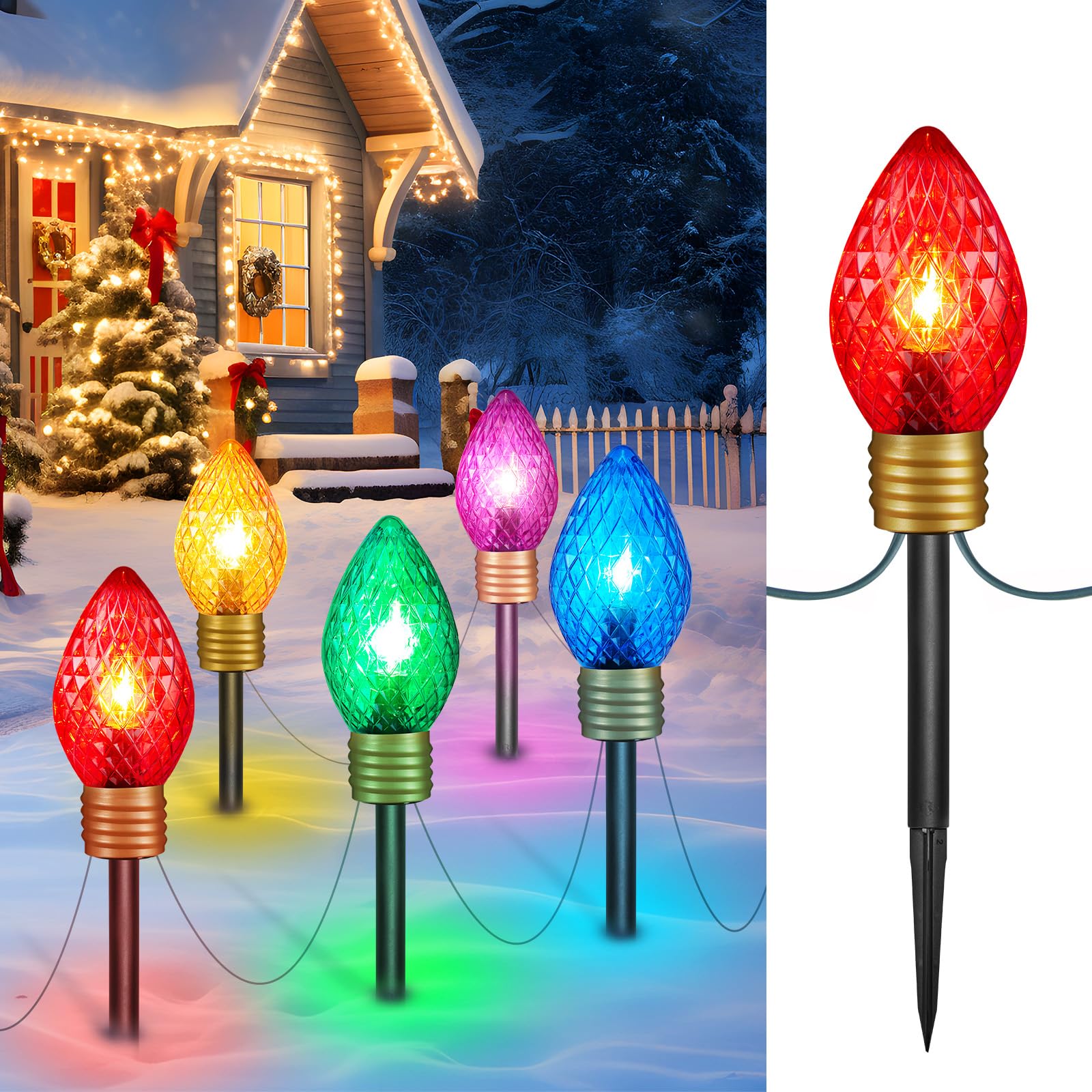 Strawberry Jumbo C9 Christmas Pathway Lights