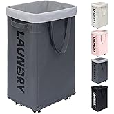 Goodpick 75L Large Laundry Hamper, Dorm Room Essentials, Laundry Basket with Wheels, Clothes Hamper with Removable Wash Bag f