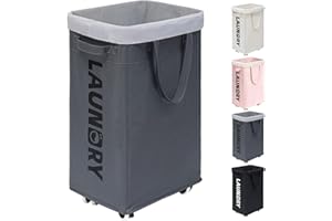Goodpick 75L Large Laundry Hamper, Dorm Room Essentials, Laundry Basket with Wheels, Clothes Hamper with Removable Wash Bag f