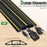 SEGNAYEN Floor Cable Cover 2M Rubber Outdoor Cable Protector 3 Channels view 2