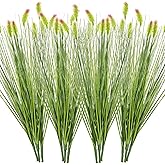 Giegxin 12 Pcs 16.5 Inches Artificial Wheatgrass Cattails Grass for Outdoor Decorations, Faux Wheat Grass Fake Plant, Green Leafy Decorations for Indoor Room Home Garden Office Decor