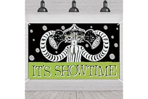 FARMNALL Beetlejuice It's Showtime Photo Backdrop Halloween Banner Baby Shower Birthday Party Decorations and Supplies for Home (43 X 71 Inch)