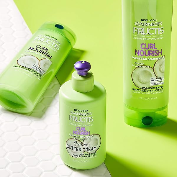GARNIER HAIR CARE FRUCTIS TRIPLE NUTRITION CURL NOURISH CONDITIONER, 12 FLU