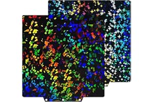 HIKUDIY PEF+PEY Build Plate for Adventurer AD5X/5M/5M Pro, Rainbow Confetti +Galaxy Spring Steel Flexible Platform for Neptune 3 Pro/4, Kobra, Ender 3/3 Pro/3S1/3 v2, CR 20/CR 20 Pro, Ender 5/5 Pro