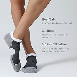 CelerSport 6 Pack Men's Running Ankle Socks with