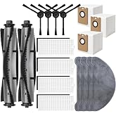 HUIZHEN Replacement Parts Kit for HONITURE Q6 Pro, for Laresar L6 Pro, for AIRROBO T10+, for Neabot N2 Robot Vacuum Accessories,2 Main Brush, 4 Side Brush, 4 Hepa Filter, 4 Mop Pad,3 Dust Bag