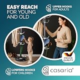 CASARIA Elegant Coat Rack with Marble Base 14 Rotatable Hangers 175cm Black view 5