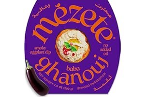 Mezete Cholesterol-Free Dip | All-Natural Baba Ganoush | Shelf-Stable | Ready to Serve | Smoky Flavor | No Added Oils | Roasted Eggplant | Non-GMO | Gluten Free | 180g