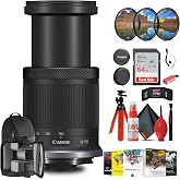 Canon RF-S 18-150mm f/3.5-6.3 is STM Lens Starter Bundle | For Photography &amp; Video + 64GB Extreme Pro Memory Card + Backpack + Tripod + Cleaning Kit + Filter Kit + Card Reader + More