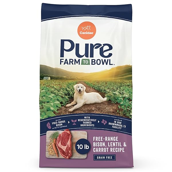 CANIDAE PURE FARM TO BOWL FREE-RANGE BISON, LENTIL...