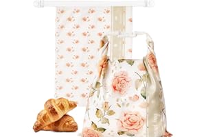 Beeswax Bread Bags 2-Pack, Reusable XL 13x17 Inch For Sourdough & Homemade Bread, Organic Cotton & Beeswax To Keep Bread Fres