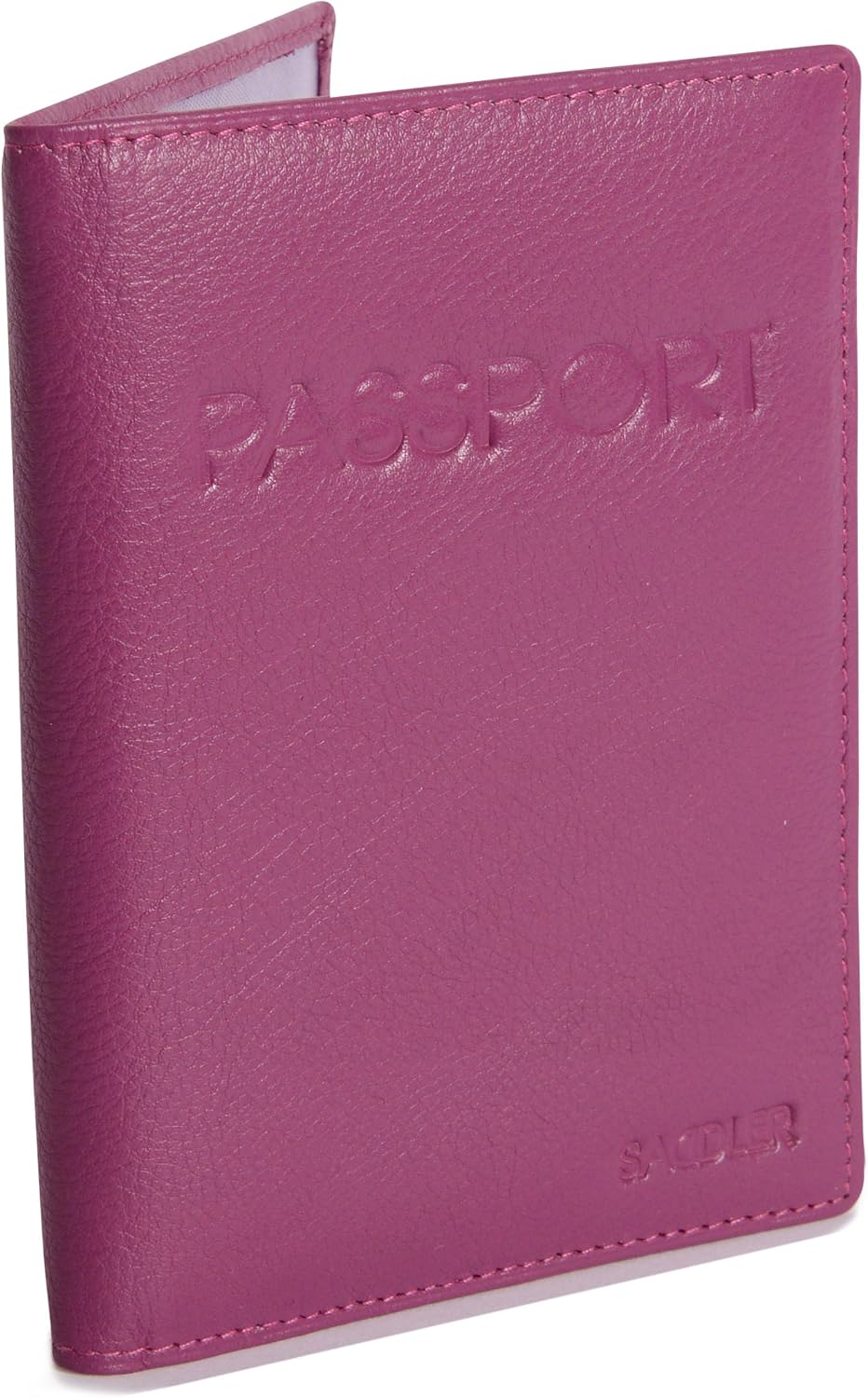SADDLER "Harper Women's Luxurious Real Leather Passport Holder, Magenta