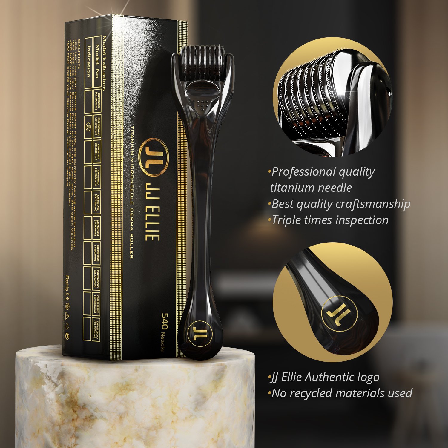 Derma Roller Microneedling Kit for Face, Beard, and Hair Growth 0.25mm