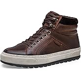 Jousen Mens Casual Shoes Premium Leather Side Zipper High Top Boots Fashion Sneakers for Men