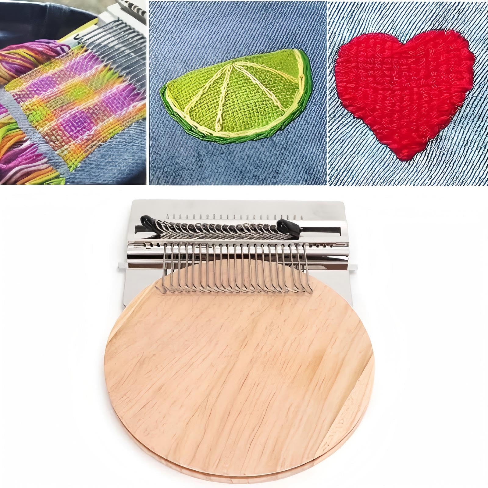 Fyearfly Small Darning Weaving Loom 14 Hooks Darning Mini Loom Kits Knitting Machine Speedweve Type Weave Tool for DIY Weaving Arts Repair Clothes Socks