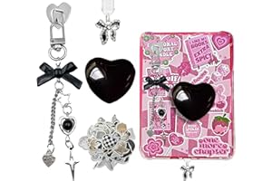 JINGSEN Cute Charms Set for Kindle,Including Dust Plug Charm Type C/USB C,Star Grip Holder,Bling Keychains with Hook,Charms Compatible for Kindle/E-Reader/Phone