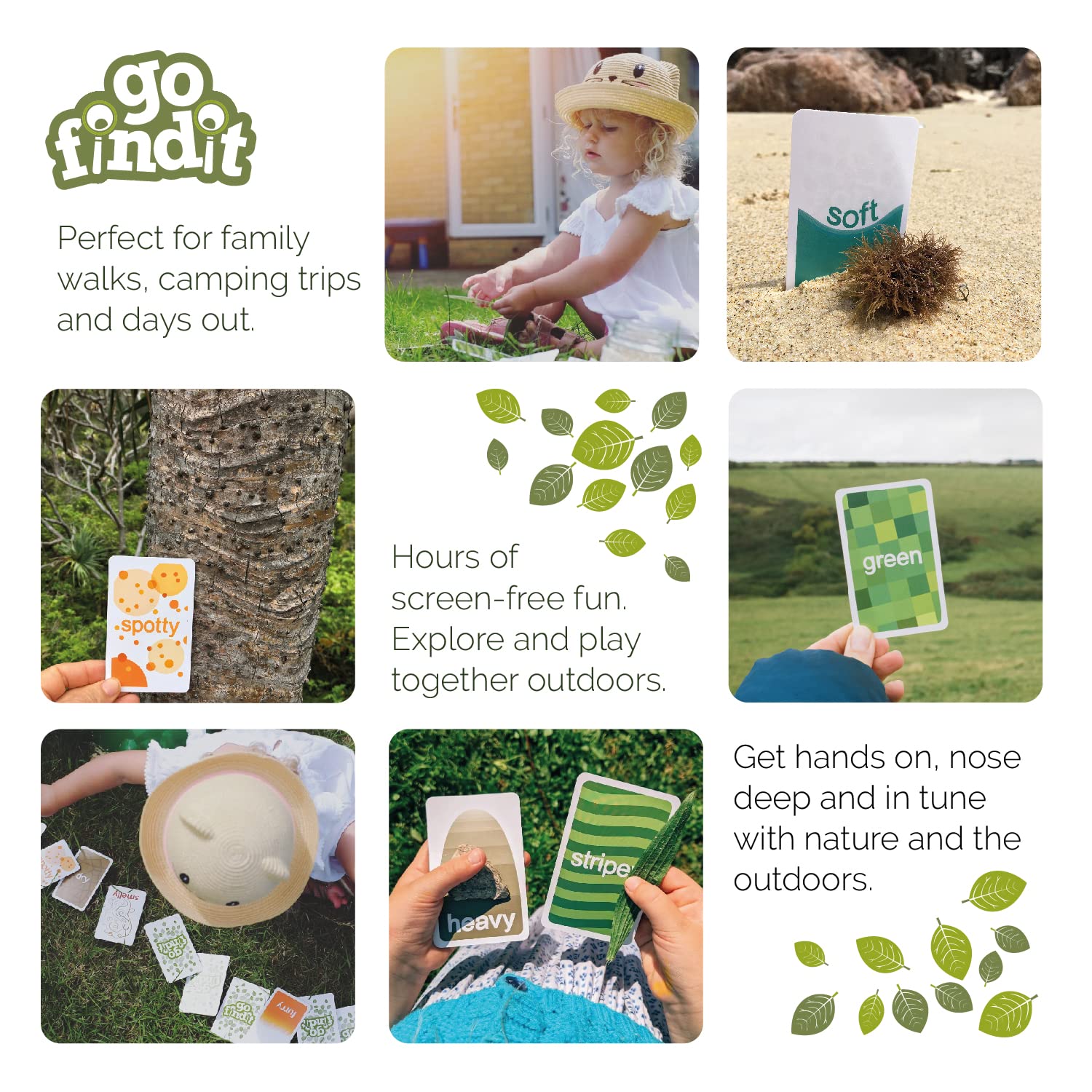 gofindit -The Original Outdoor Nature Scavenger Hunt Card Game for Kids Toddler and Family. Ages 3 4 5 6 Travel Pocket Game Road Trip (Original)
