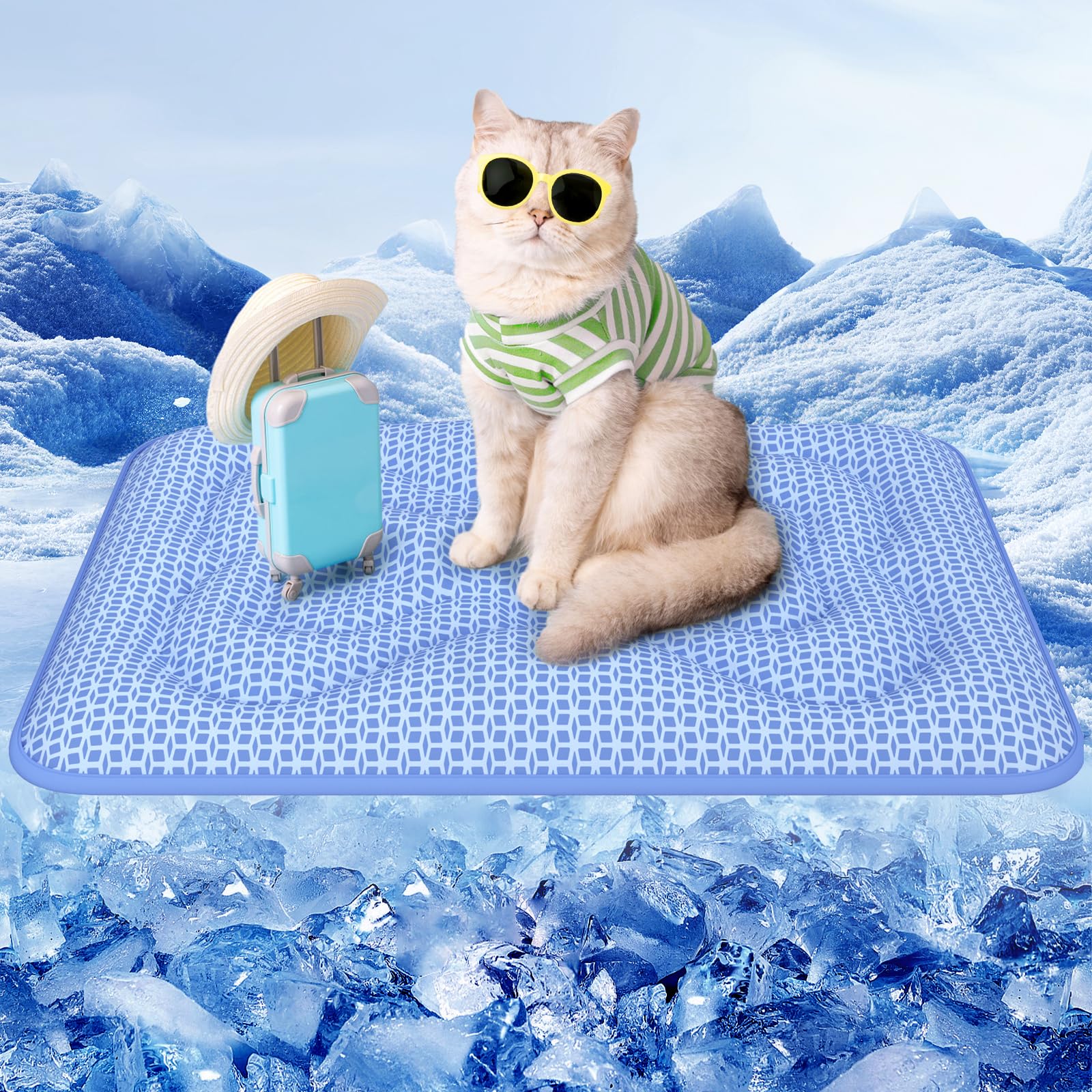 Photo 1 of Rywell Dog Cooling Mat,24 * 18 Super Thick & Comfortable Cooling Mat for Dog with Arc-Chill 3.0 & PCM Tech(Q-Max>0.5), Endothermic Color Changing&Dual Sided for All-Year Use, Portable for Pet Bed