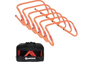 Get Out! Agility Hurdles Training Equipment - 6pk 2 Way Plyometric and Speed Hurdle Set for Soccer and Football