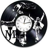 Kovides M. Jackson Vinyl Clock 12 Inch King of Pop Birthday Gift Idea Moonwalker Vinyl Record Wall Clock Music Handmade Clock for Man and Woman MJ Original Home Decor