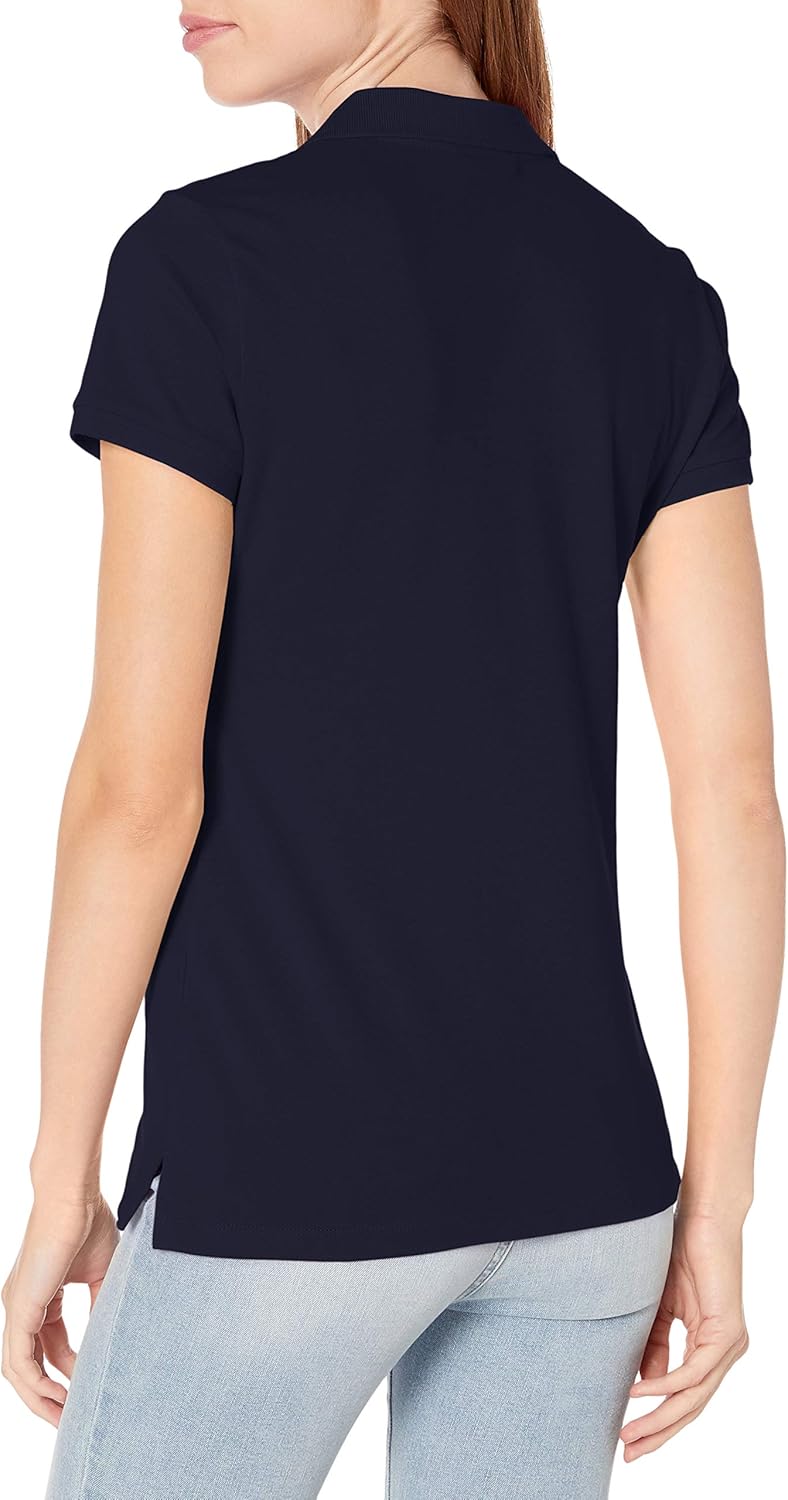 Nautica Women's 5-Button Short Sleeve Breathable 100% Cotton Polo Shirt at  Women’s Clothing store