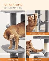 Feandrea Cat Tree Tower 112 cm Multi-Level Plush Condo with 4 Scratching Posts view 9