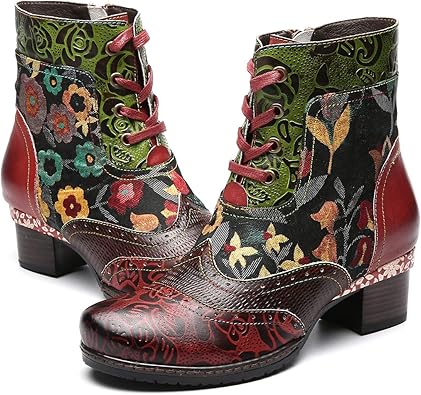 gracosy Leather Ankle Booties Winter 