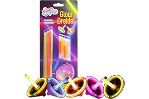 Izzy 'n' Dizzy Hanukkah Glowing Dreidel - 10 Glow Sticks - Glows in The Dark